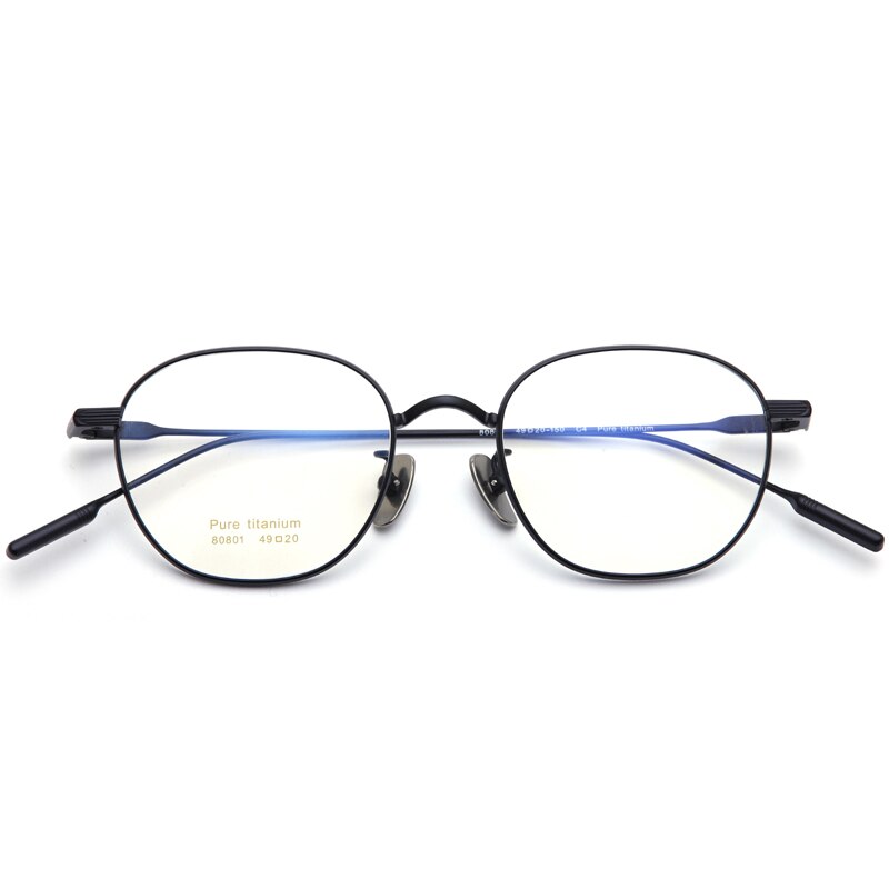 Muzz Unisex Full Rim Square Titanium Frame EyeglassesM80801 Full Rim Muzz Black