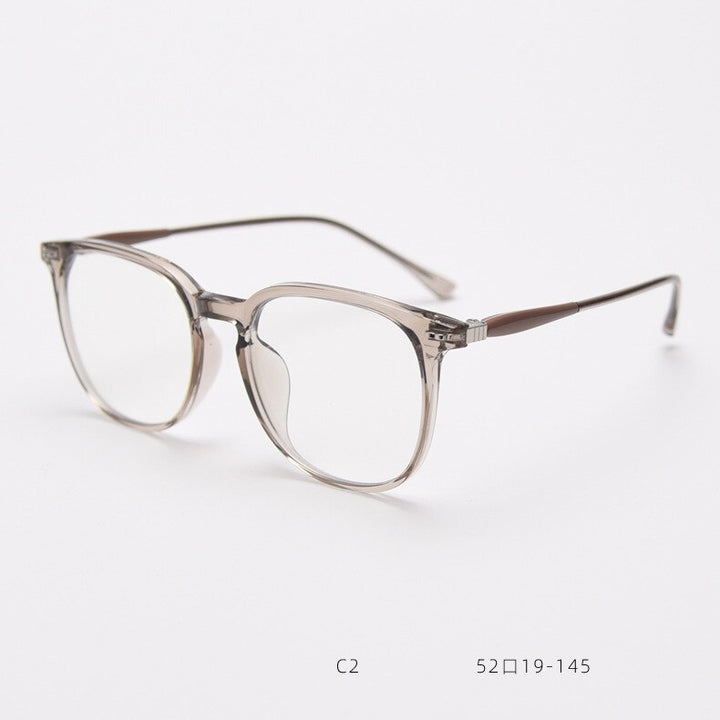 CCspace Unisex Full Rim Square Tr 90 Titanium Eyeglasses 55687 Full Rim CCspace Khaki China