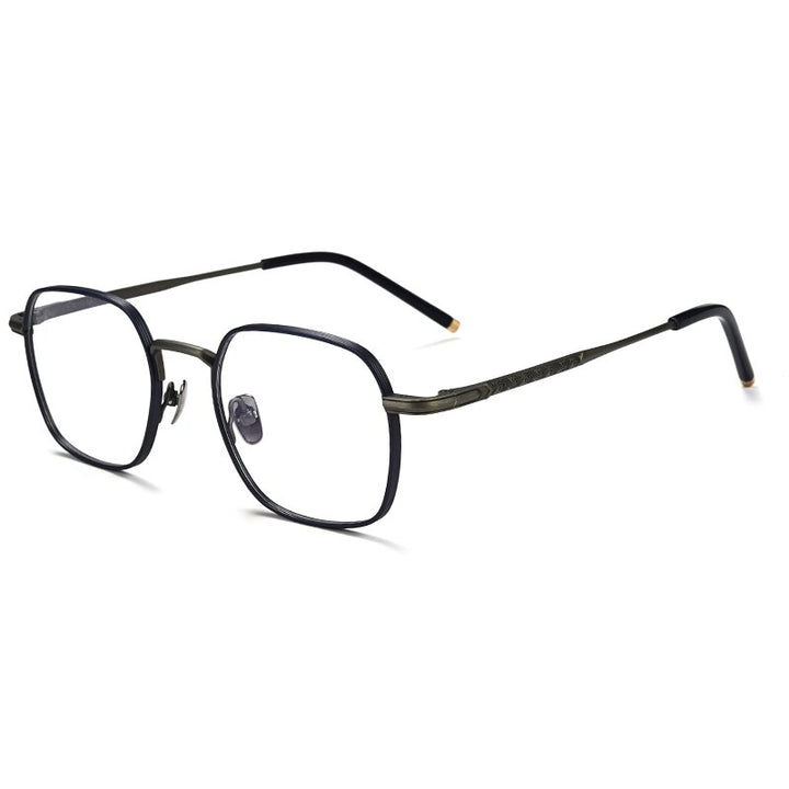 Gatenac Unisex Full Rim Square Titanium Eyeglasses Gxyj932 Full Rim Gatenac Blue