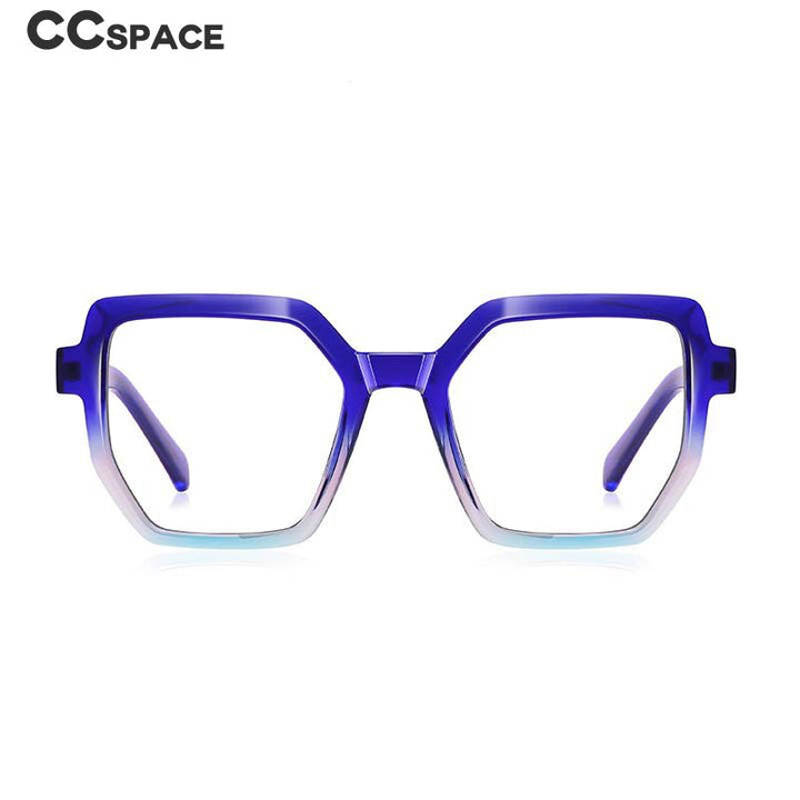 CCspace Unisex Full Rim Irregular Square Tr 90 Titanium Eyeglasses 54714 Full Rim CCspace
