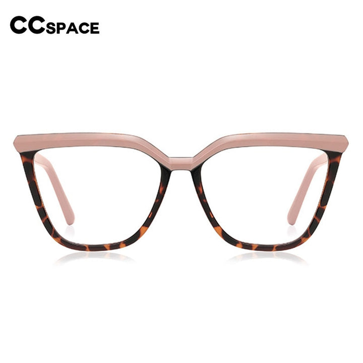 CCspace Unisex Full Rim Square Cat Eye Tr 90 Titanium Eyeglasses 54423 Full Rim CCspace