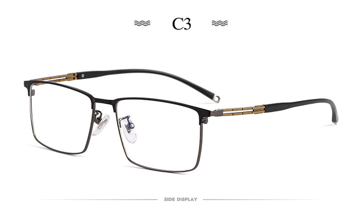 Hotochki Men's Full Rim Square Tr 90 Titanium Frame Eyeglasses T8607t Full Rim Hotochki