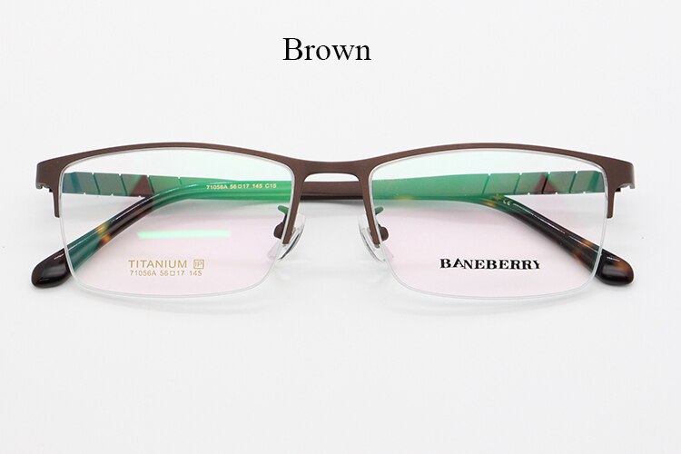 Bclear Unisex Semi Rim Square Titanium Frame Eyeglasses My71056a Semi Rim Bclear Auburn