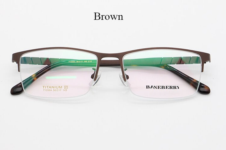 Bclear Unisex Semi Rim Square Titanium Frame Eyeglasses My71056a Semi Rim Bclear Auburn