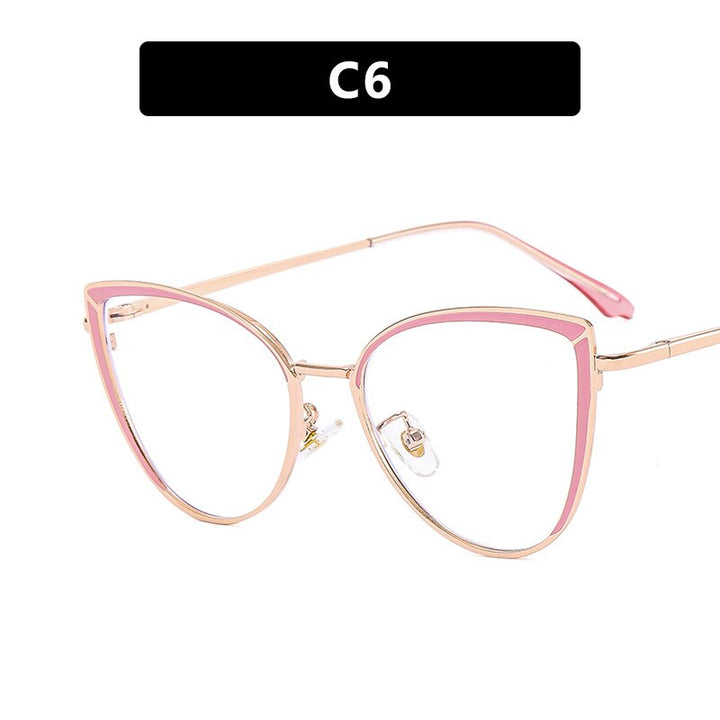 CCspace Women's Full Rim Square Cat Eye Acetate Alloy Eyeglasses 54550 Full Rim CCspace China Pink