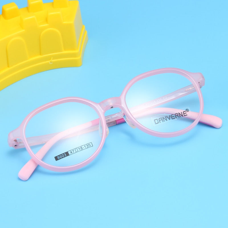 Gmei Unisex Children's Full Rim Round Silicone TR90 Eyeglasses 8603 Full Rim Gmei Optical   