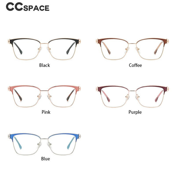 CCspace Women's Full Rim Square Acetate Alloy Eyeglasses 55605 Full Rim CCspace