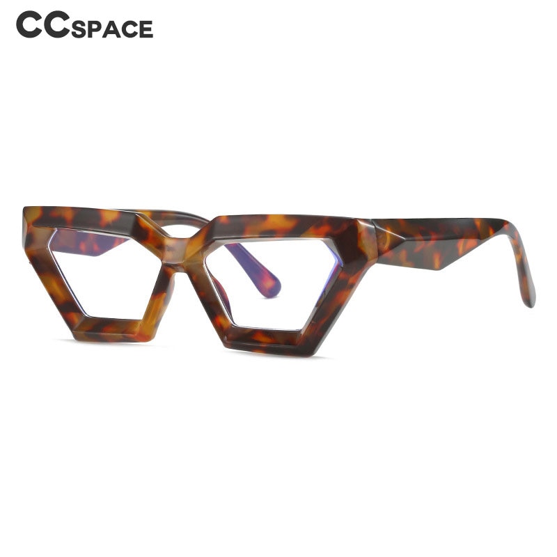 CCspace Women's Full Rim Oval Cat Eye Acetate Eyeglasses 55613 Full Rim CCspace
