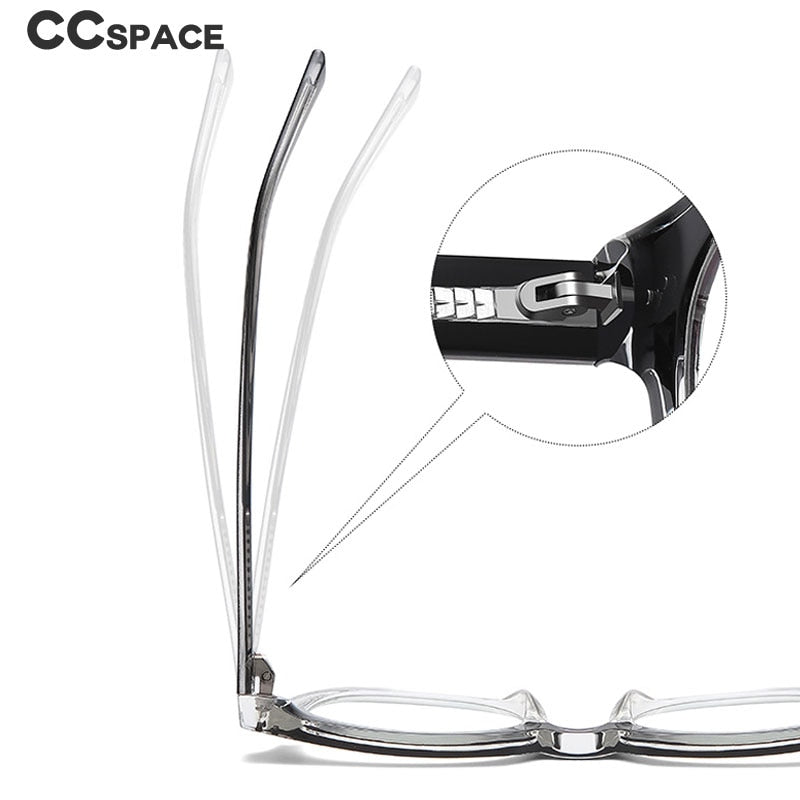 CCSpace Unisex Full Rim Square Tr 90 Titanium Frame Eyeglasses 54560 Full Rim CCspace
