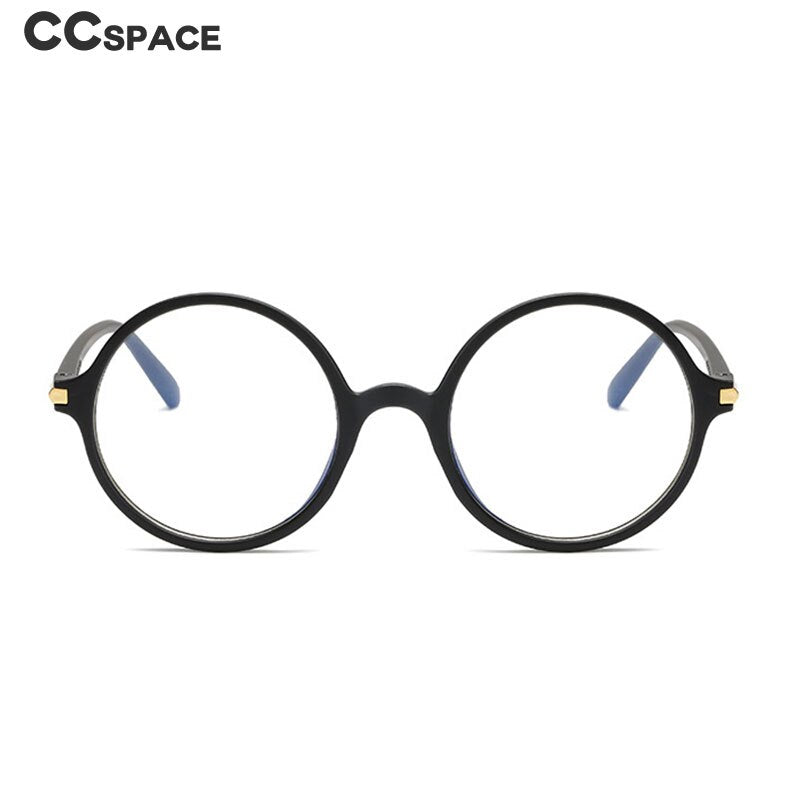 CCspace Unisex Full Rim Round Resin Frame Eyeglasses 54490 Full Rim CCspace