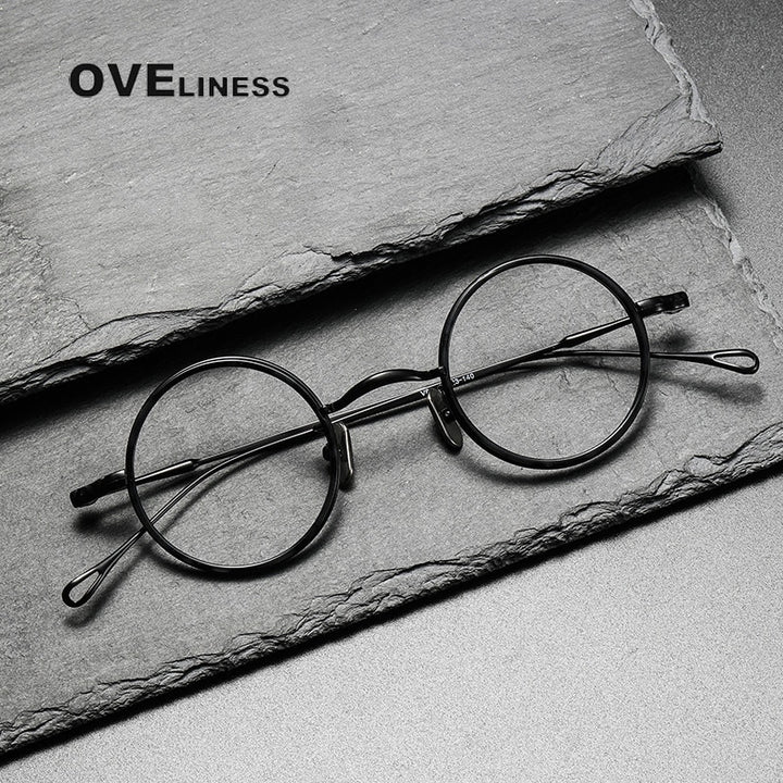 Oveliness Unisex Full Rim Round Titanium Eyeglasses V8 Full Rim Oveliness