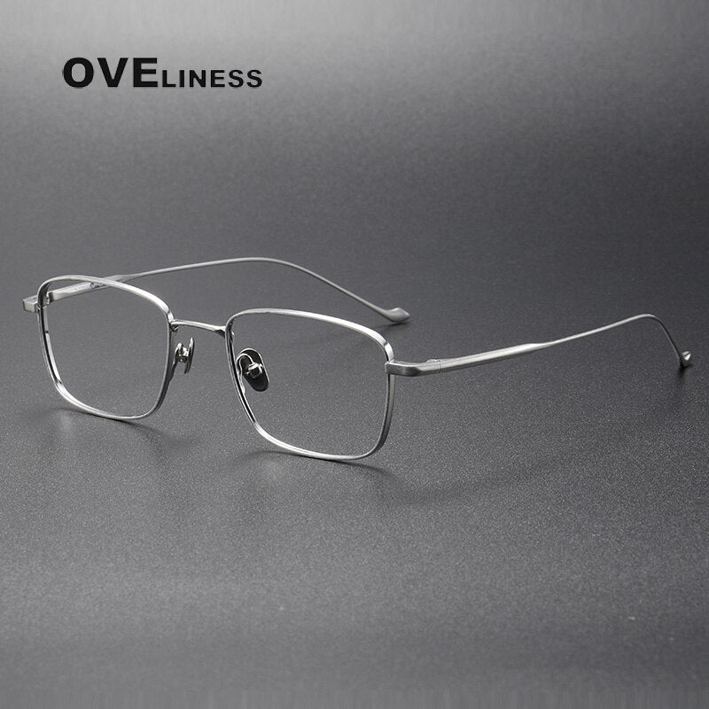 Oveliness Unisex Full Rim Square Titanium Eyeglasses  Chordf Full Rim Oveliness silver