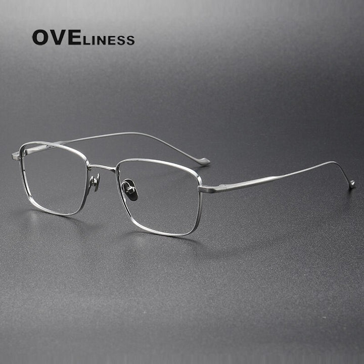 Oveliness Unisex Full Rim Square Titanium Eyeglasses  Chordf Full Rim Oveliness silver