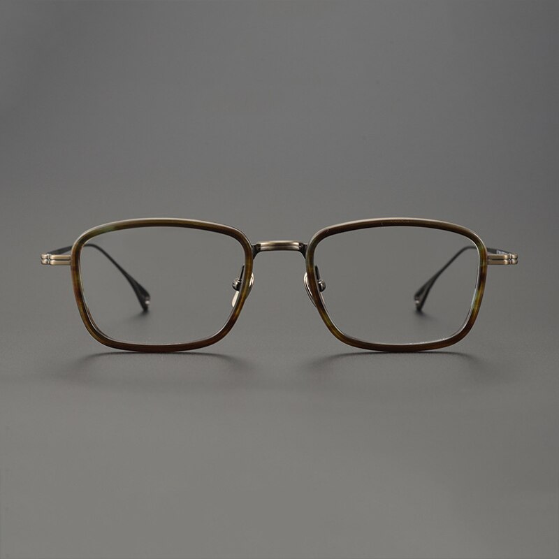 Gatenac Unisex Full Rim Square Titanium Acetate Frame Eyeglasses Gxyj785 Full Rim Gatenac