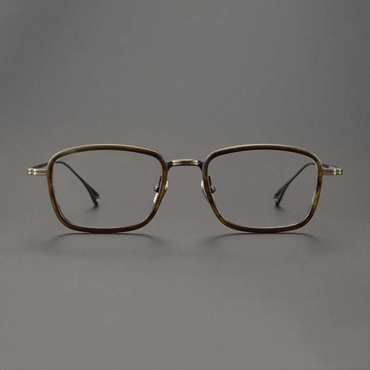 Gatenac Unisex Full Rim Square Titanium Acetate Frame Eyeglasses Gxyj785 Full Rim Gatenac