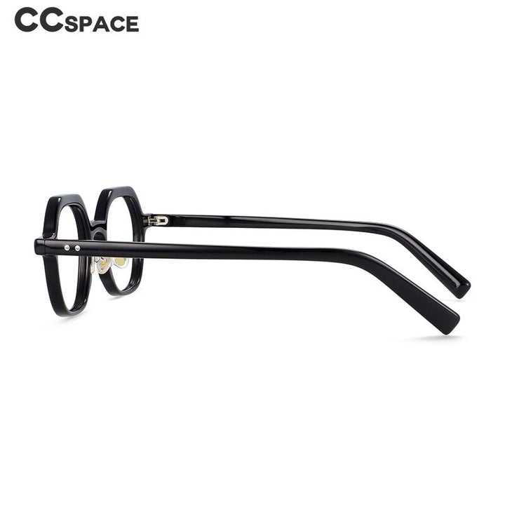 CCspace Unisex Full Rim Polygonal Acetate Frame Eyeglasses 54229 Full Rim CCspace