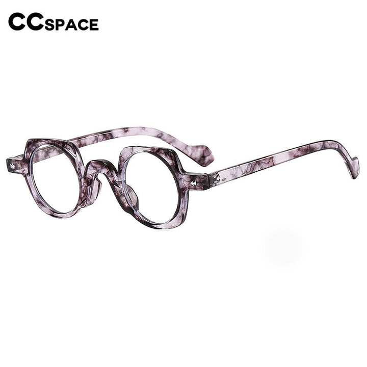 CCspace Women's Full Rim Irregular Round Acetate Eyeglasses 55267 Full Rim CCspace