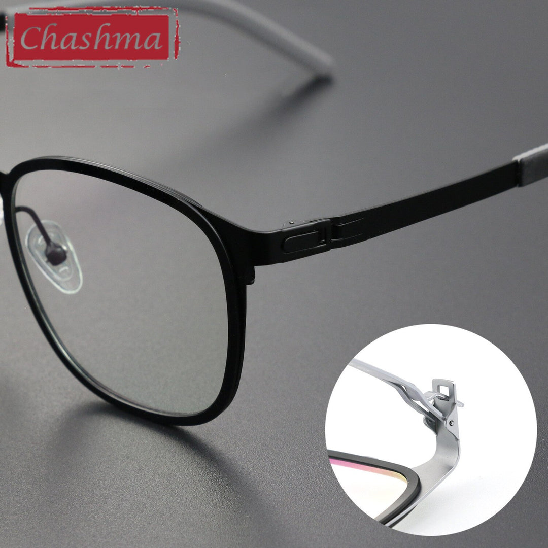 Chashma Ottica Unisex Full Rim Round Square Titanium Eyeglasses 202205 Full Rim Chashma Ottica