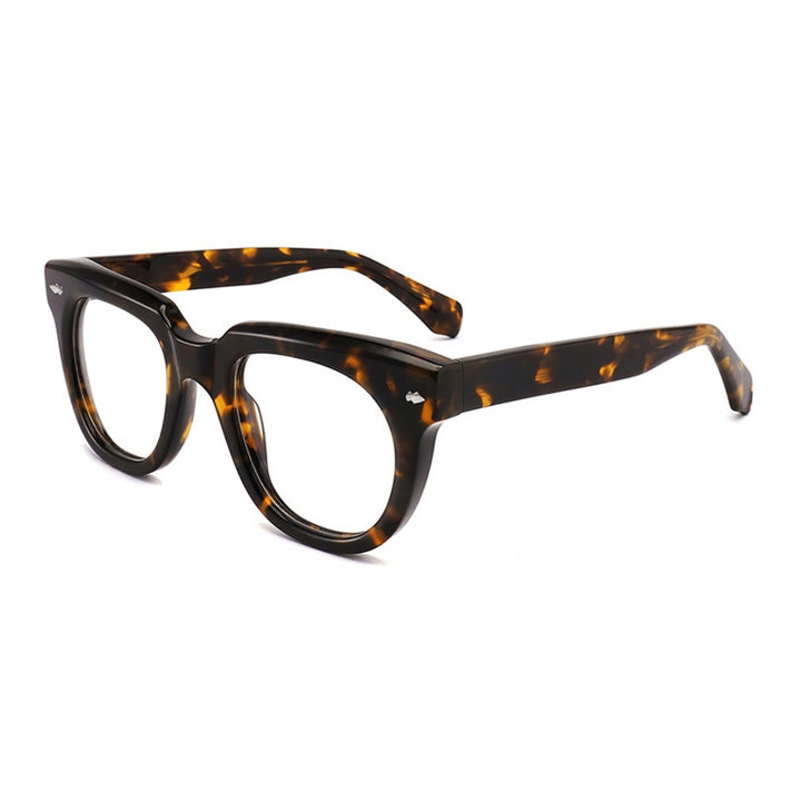 Gatenac Unisex Full Rim Square Acetate Frame Eyeglasses Gxyj774 Full Rim Gatenac