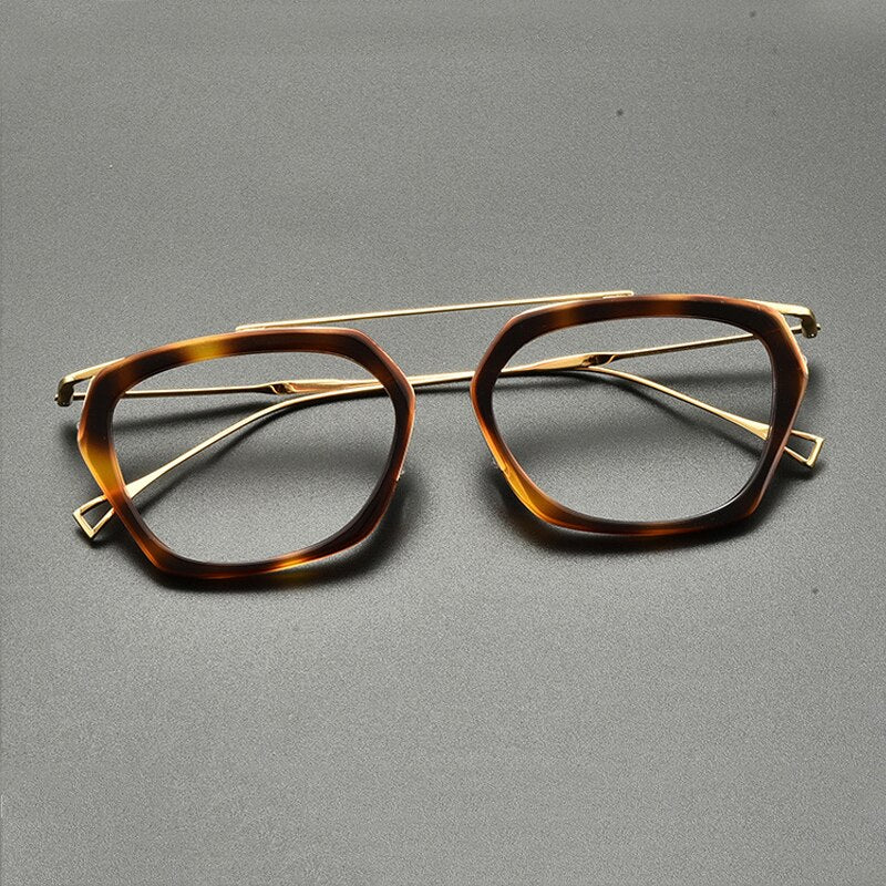 Gatenac Unisex Full Rim Oval Round Titanium Acetate Eyeglasses Gxyj845 Full Rim Gatenac Tortoise