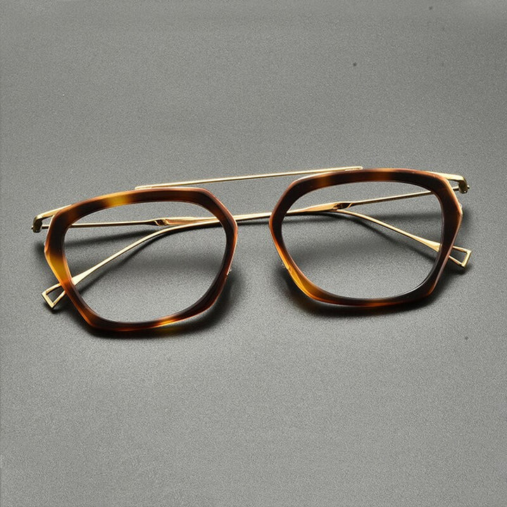 Gatenac Unisex Full Rim Oval Round Titanium Acetate Eyeglasses Gxyj845 Full Rim Gatenac Tortoise