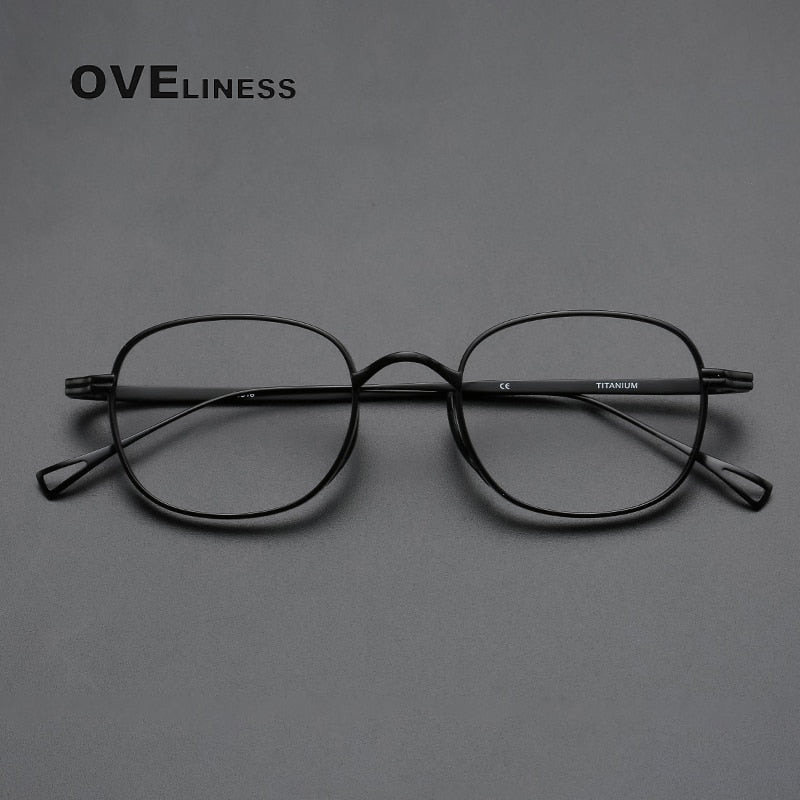 Oveliness Unisex Full Rim Round Titanium Eyeglasses 10518s Full Rim Oveliness Black