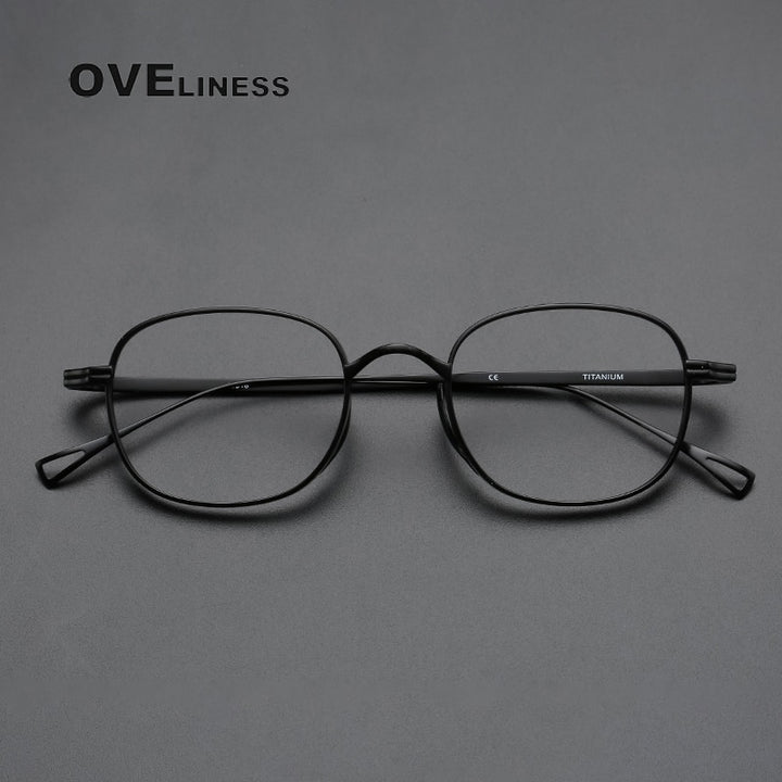 Oveliness Unisex Full Rim Round Titanium Eyeglasses 10518s Full Rim Oveliness Black
