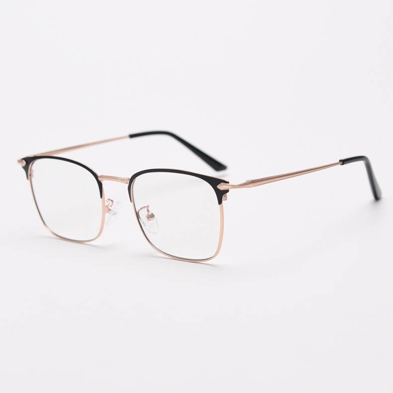 CCspace Unisex Full Rim Small Square Alloy Eyeglasses 55799 Full Rim CCspace RoseGoldBlack China