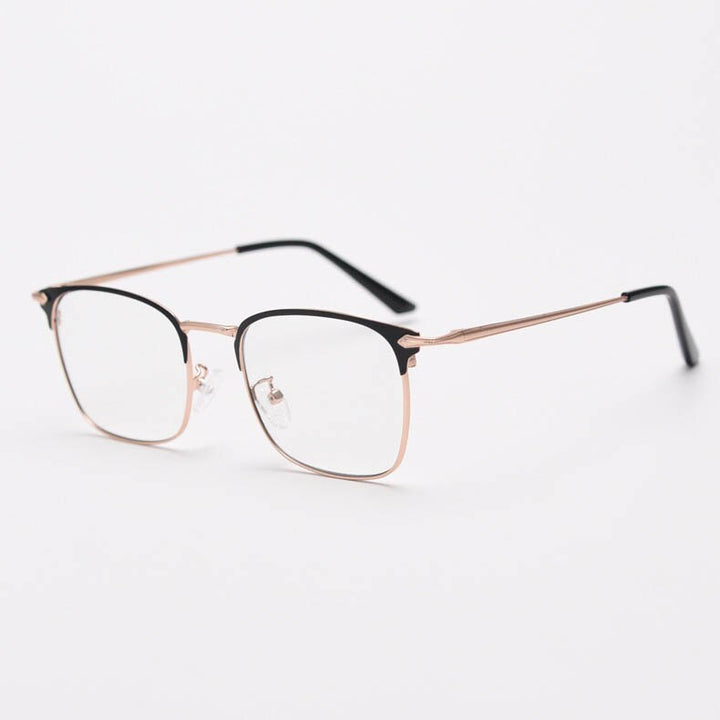 CCspace Unisex Full Rim Small Square Alloy Eyeglasses 55799 Full Rim CCspace RoseGoldBlack China