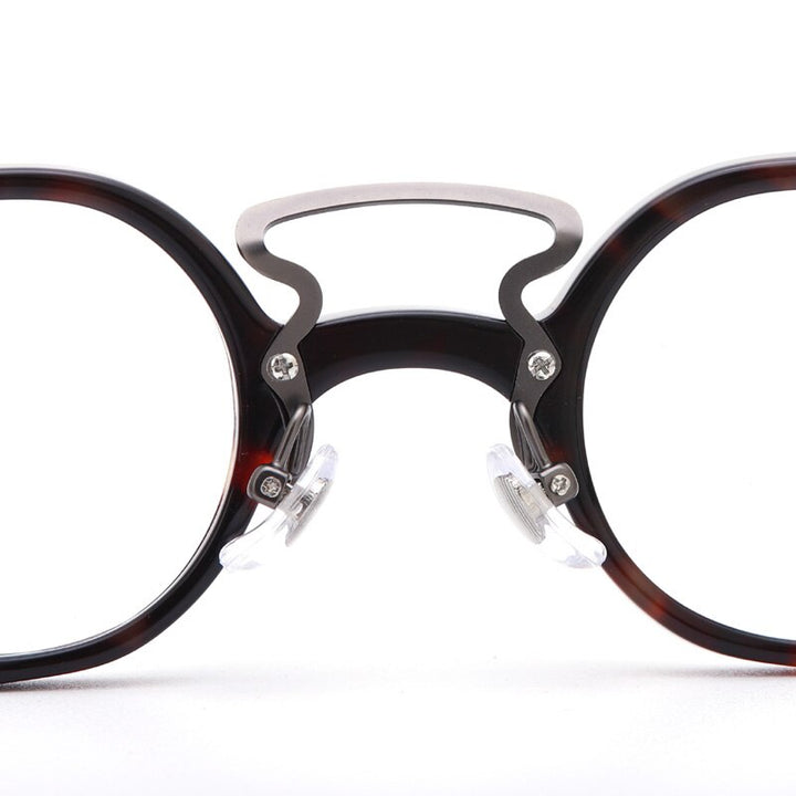 Muzz Men's Full Rim Round Double Bridge Acetate Frame Eyeglasses W3109V Full Rim Muzz