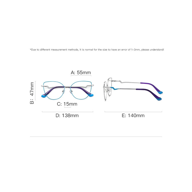 Gmei Women's Full Rim Alloy Cat Eye Frame Eyeglasses 3043 Full Rim Gmei Optical