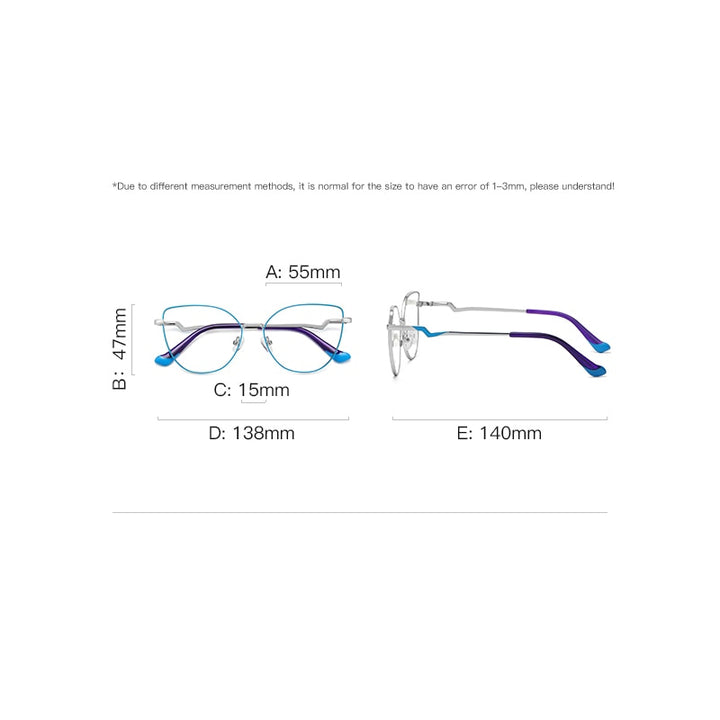 Gmei Women's Full Rim Alloy Cat Eye Frame Eyeglasses 3043 Full Rim Gmei Optical