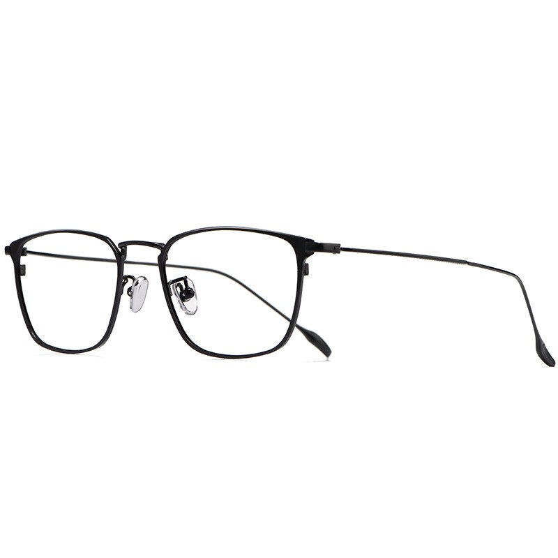 Hotochki Men's Full Rim Square Titanium Ip Electroplated Frame Eyeglasses W8083 Full Rim Hotochki black