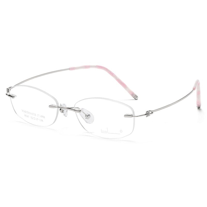 Reven Jate Unisex Rimless Rectangle Titanium Alloy Eyeglasses 8587 Rimless Reven Jate