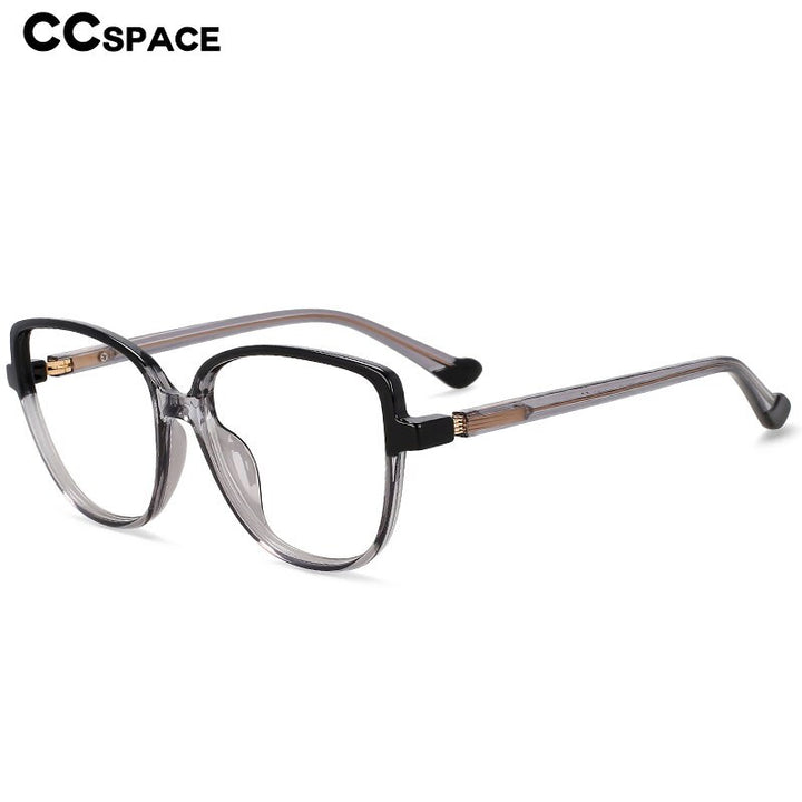 CCspace Unisex Full Rim Square Cat Eye Tr 90 Titanium Eyeglasses 55682 Full Rim CCspace