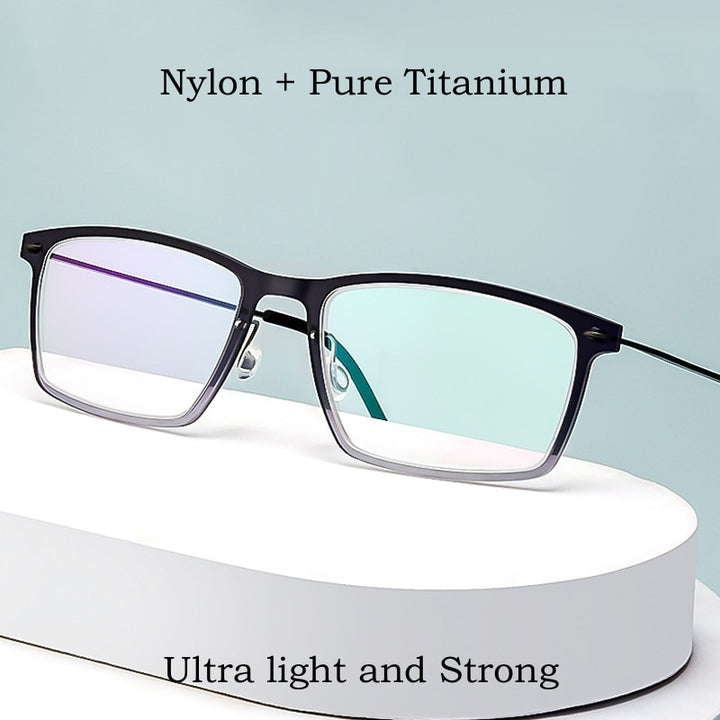 Yimaruili Unisex Full Rim Square Nylon Titanium Screwless Eyeglasses 6544ND Full Rim Yimaruili Eyeglasses