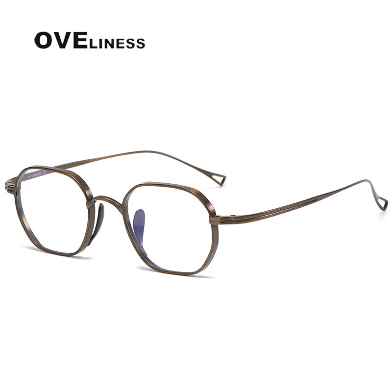Oveliness Unisex Full Rim Oval Square Titanium Eyeglasses 9917 Full Rim Oveliness bronze