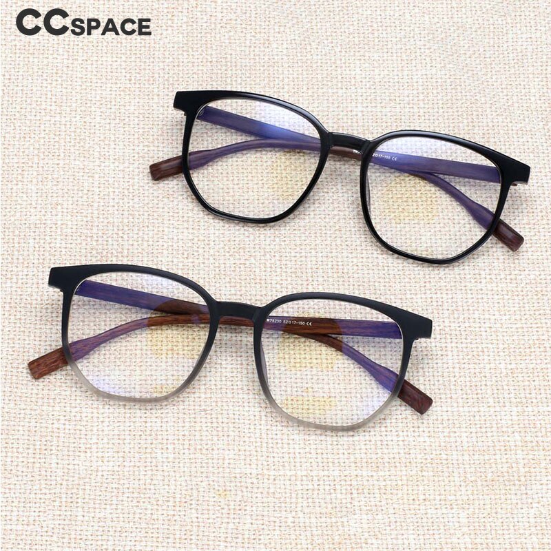 CCspace Unisex Full Rim Oversized Square Cat Eye Tr 90 Titanium Frame Eyeglasses 53976 Full Rim CCspace
