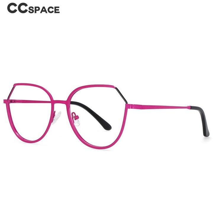 CCspace Unisex Full Rim Round Cat Eye Alloy Frame Eyeglasses 54178 Full Rim CCspace