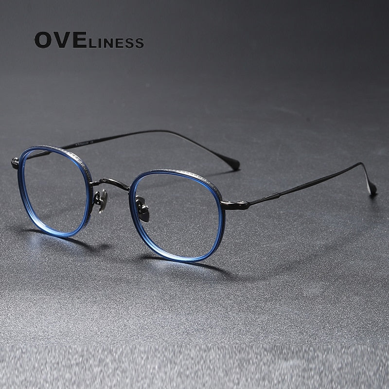 Oveliness Unisex Full Rim Round Square Titanium Eyeglasses 137 Full Rim Oveliness
