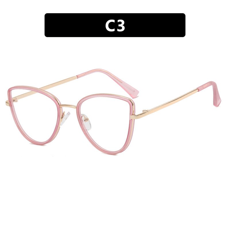 CCspace Unisex Full Rim Square Cat Eye Alloy Eyeglasses 55626 Full Rim CCspace China Purple