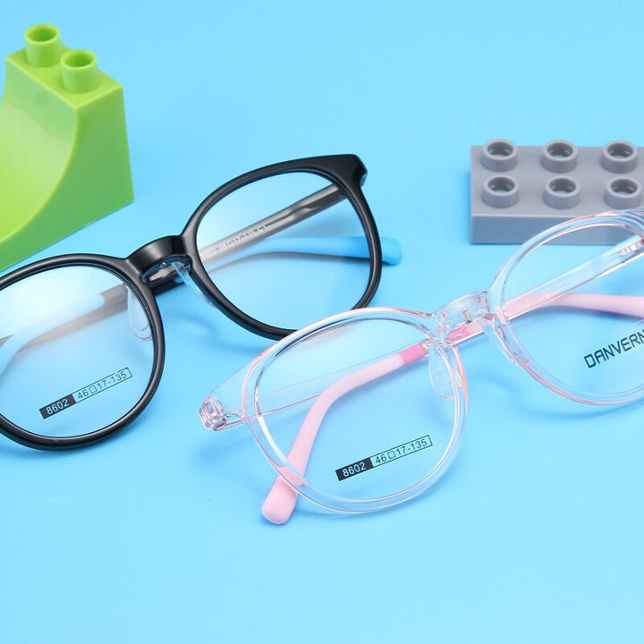 Gmei Unisex Children's Full Rim Round Silicone TR90 Eyeglasses 8602 Full Rim Gmei Optical