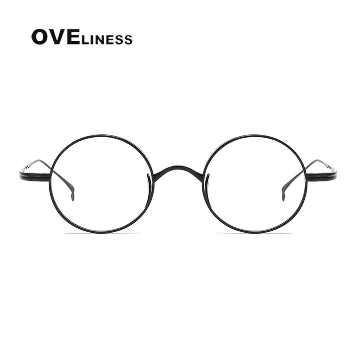 Oveliness Unisex Full Rim Round Titanium Eyeglasses 10518 Full Rim Oveliness