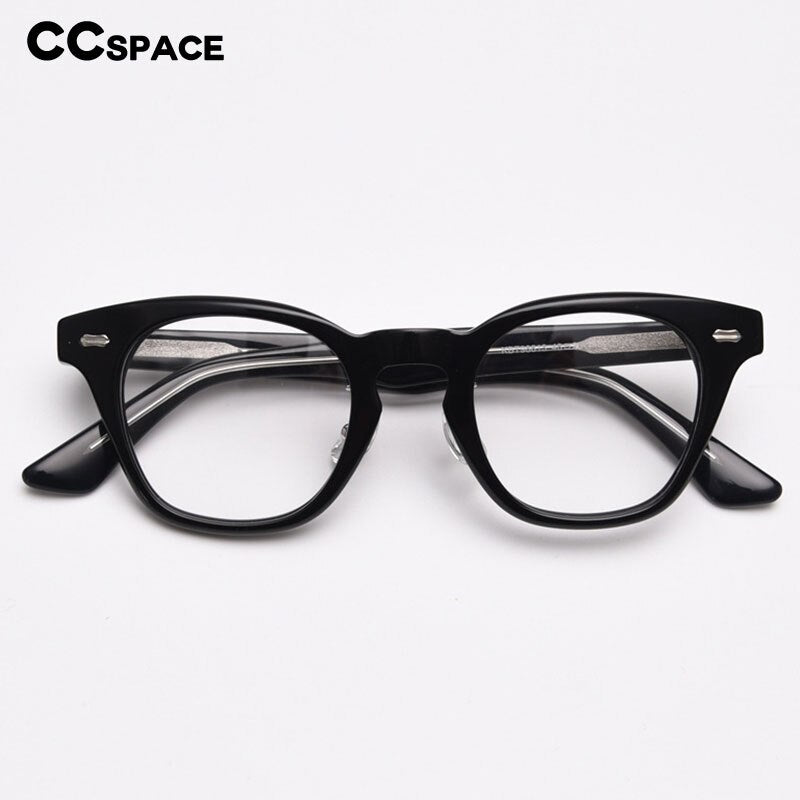 CCspace Unisex Full Rim Square Acetate Fiber Eyeglasses 55683 Full Rim CCspace