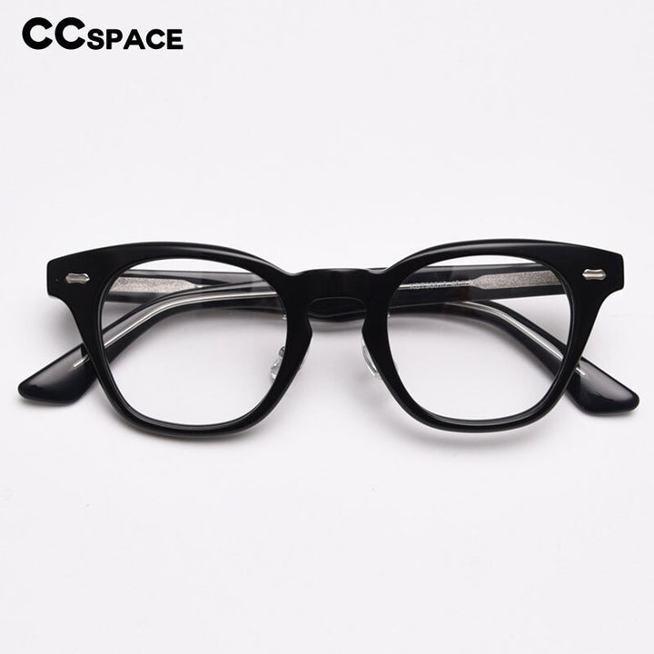 CCspace Unisex Full Rim Square Acetate Fiber Eyeglasses 55683 Full Rim CCspace