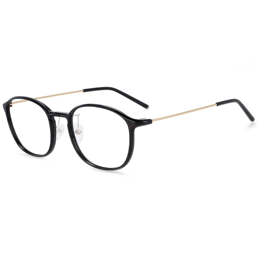CCspace Unisex Full Rim Square Tr 90 Titanium Frame Eyeglasses 54315 Full Rim CCspace China black