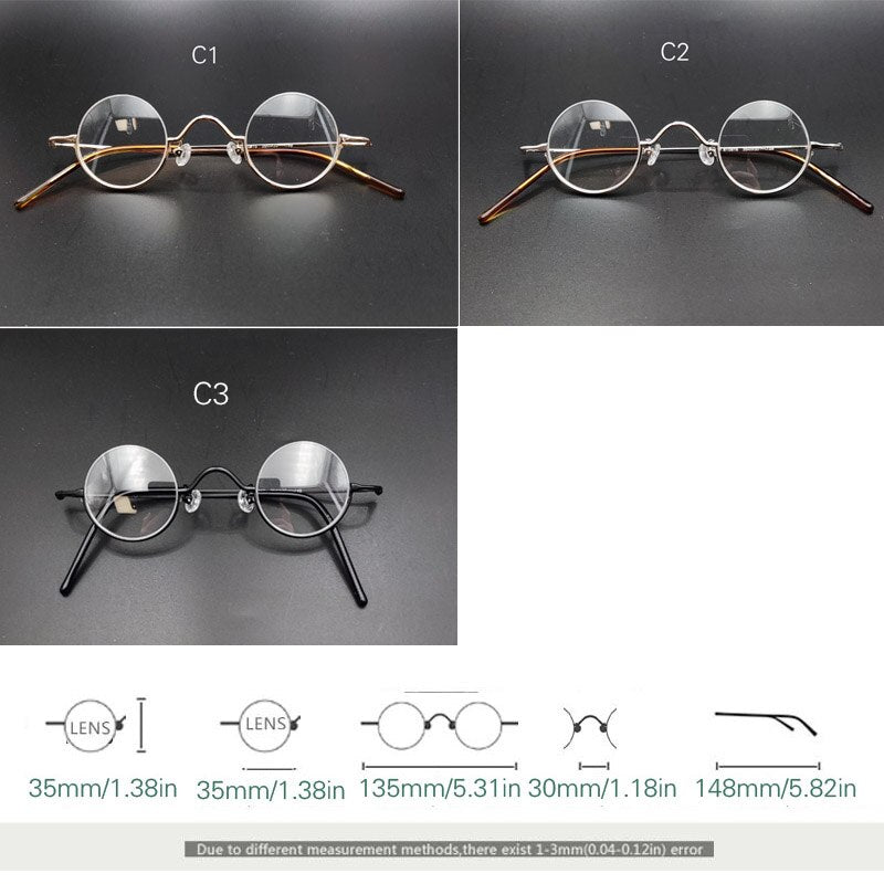 Yujo Unisex Semi Rim Round 35mm Alloy Anti blue Light Reading Glasses Reading Glasses Yujo
