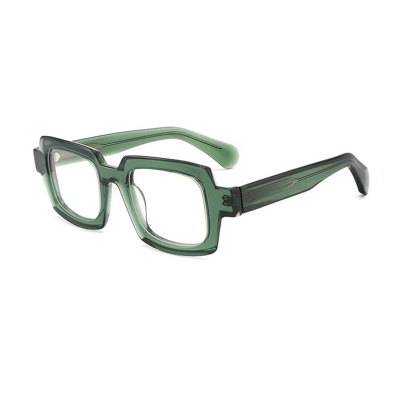 CCspace Unisex Full Rim Square Acetate Eyeglasses 54907 Full Rim CCspace Green China