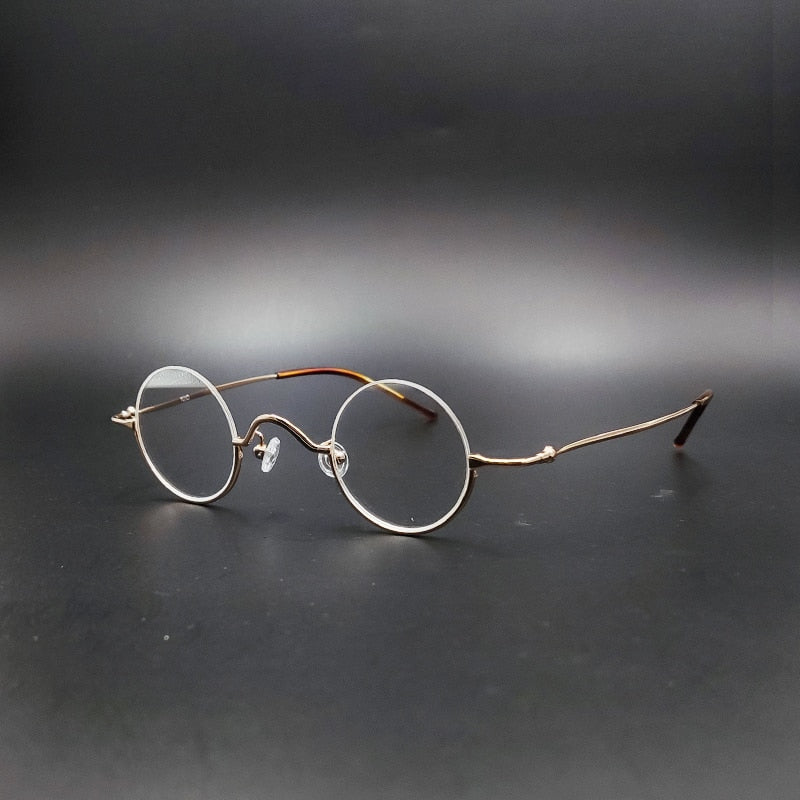 Yujo Unisex Semi Rim Round 35mm Alloy Anti blue Light Reading Glasses Reading Glasses Yujo