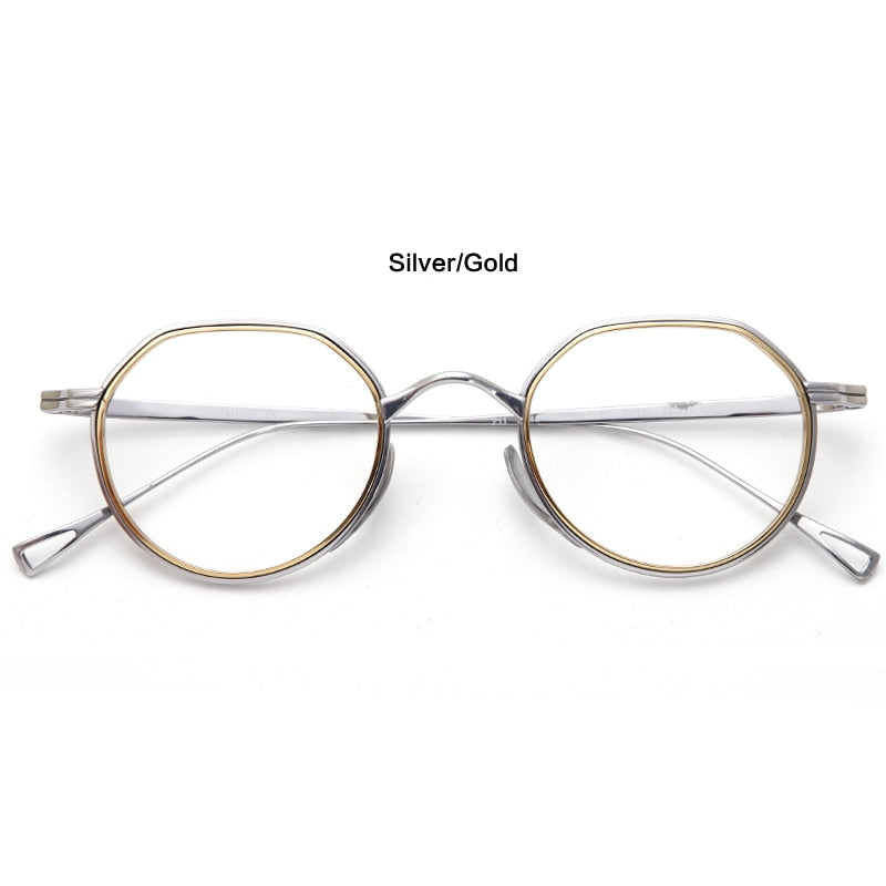 Muzz Unisex Full Rim Round Square Titanium Acetate Eyeglasses 1231 Full Rim Muzz C2